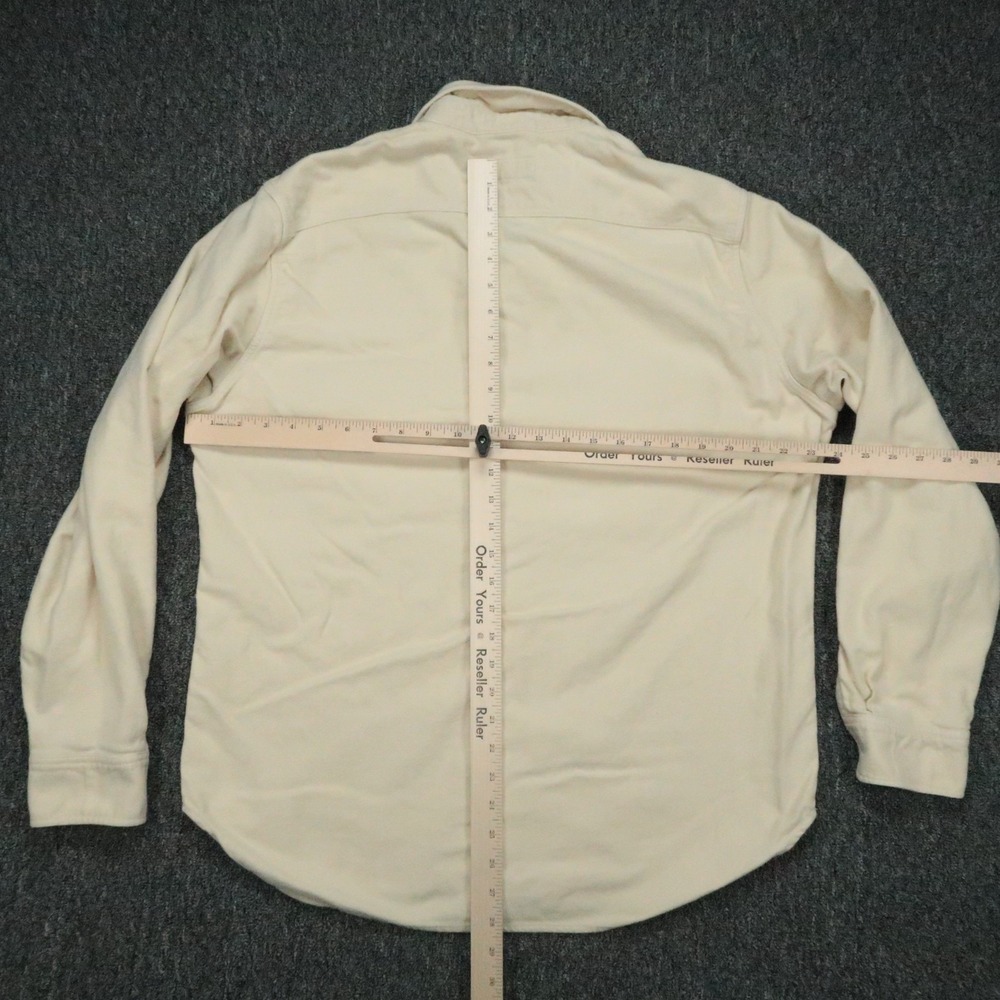 Buck Mason Shirt Mens Extra Large Beige Long Sleeve Flannel Two Pocket XL - Picture 6 of 10